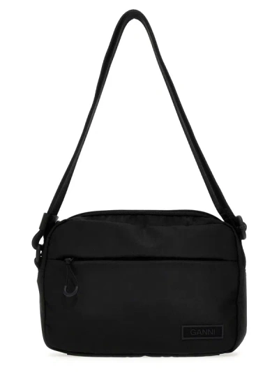 Shop Ganni Camera Bag Crossbody Bag In Black