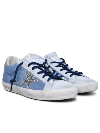 Shop Golden Goose 'super-star Classic' Blue Leather Sneakers