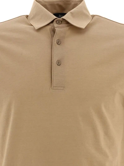 Shop Herno Crêpe Jersey Polo Shirt In Beige