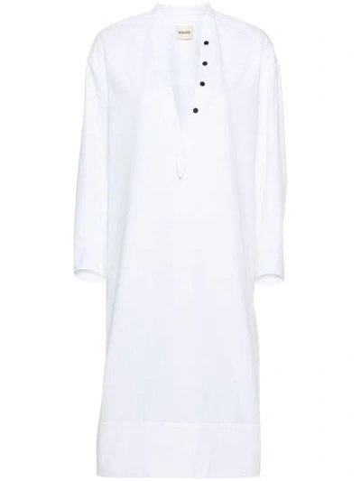 Shop Khaite Brom Cotton Tunic Dress In White