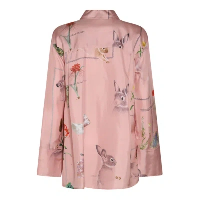 Shop Lanvin Pink Silk Print Shirt
