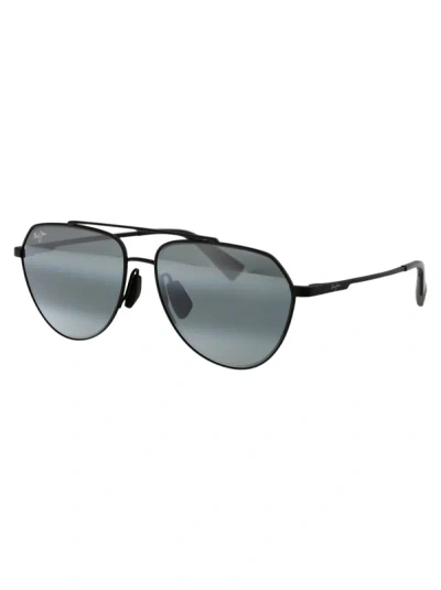 Shop Maui Jim Sunglasses In 02 Grey Waiwai Matte Black W/ Grey