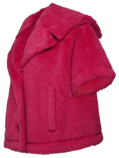 Shop Max Mara Fuchsia Alpaca Blend Cape In Fucsia