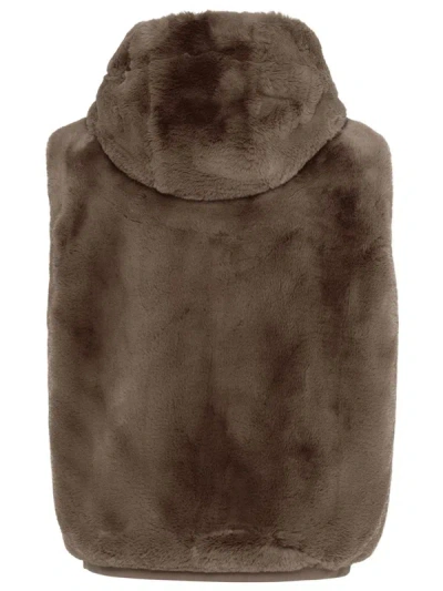 Shop Moose Knuckles Polyester 'state Bunny' Vest In Brown