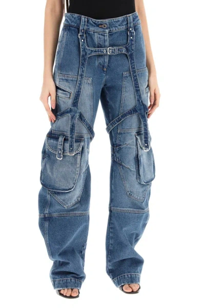 Shop Off-white Cargo Jeans With Harness Details In Blue