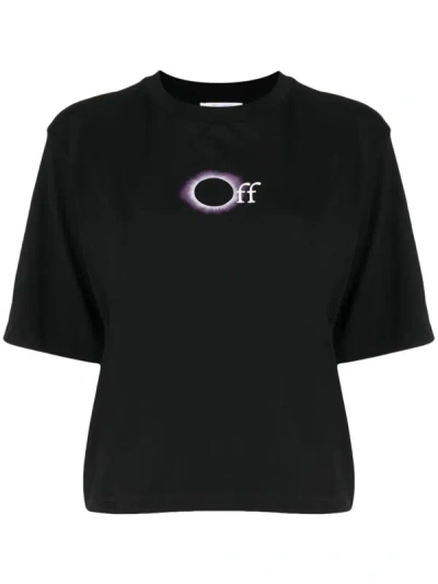 Shop Off-white Logo-print Cotton T-shirt In Black White