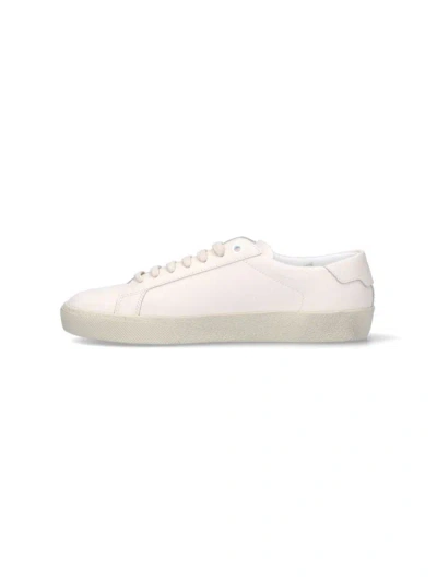 Shop Saint Laurent Court Sl/06 Canvas Sneakers In White