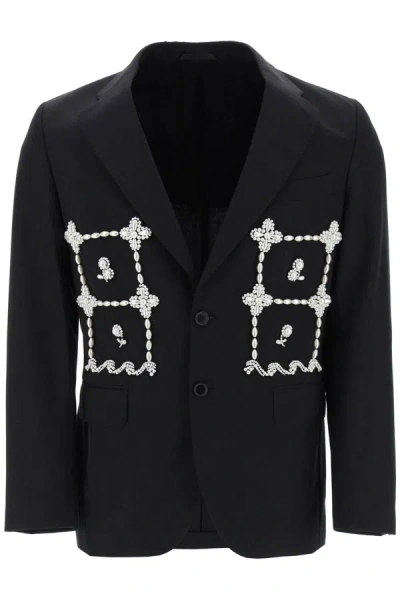 Shop Simone Rocha "single-breasted Jacket With In Black