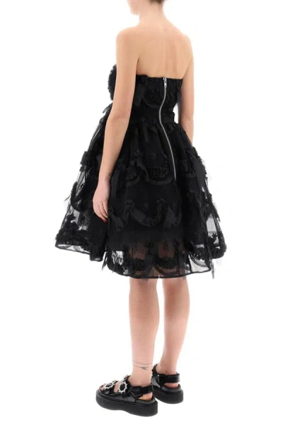 Shop Simone Rocha Tulle Dress With Bows And Embroidery. In Black