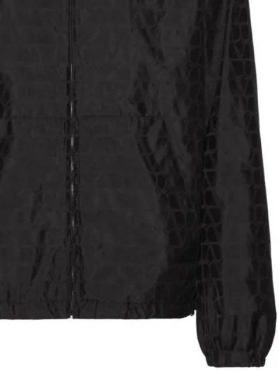 Shop Valentino Windbreaker Jacket With All-over Toile Iconographe Pattern In Black