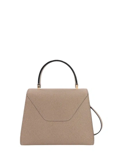 Shop Valextra Iside Mini Leather Handbag In Beige