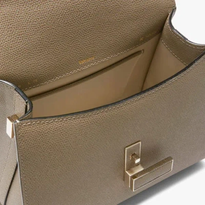 Shop Valextra Iside Mini Leather Handbag In Beige