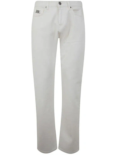 Shop Versace Non-stretch White Rinsed Denim Pant Clothing