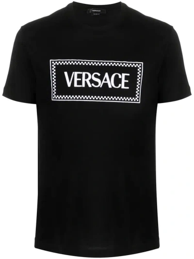 Shop Versace T-shirt With Print In Black