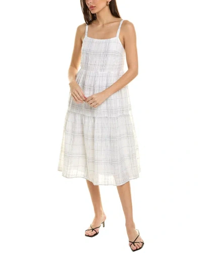 Shop Bella Dahl Tiered Linen-blend Dress In Multi