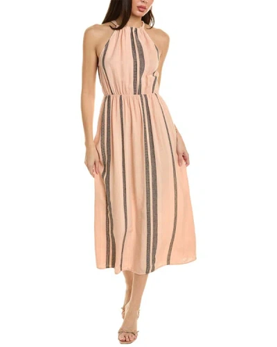 Shop Bella Dahl Halter Linen-blend Maxi Dress In Multi