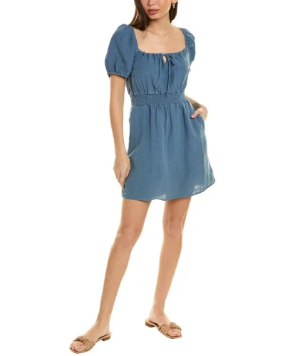 Shop Bella Dahl Puff Sleeve Linen Dress In Blue