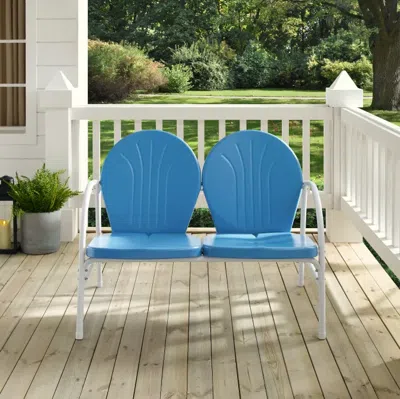 Crosley Furniture Griffith Metal Outdoor Loveseat - Sky Blue