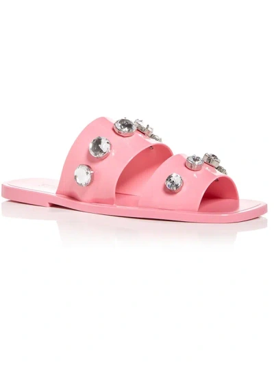 Shop Schutz Lizzie Crystal Womens Slip-on Studded Jelly Sandals In Multi