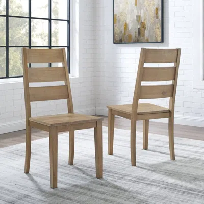 Crosley Joanna 2pc Ladder Back Chair Set Rustic Brown - 2 Ladder Back Chairs-