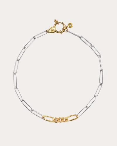 Shop Milamore Women's Duo Chain Viii Bracelet In Silver