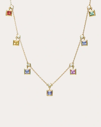 Shop Milamore Women's Candy Sapphire Station Necklace In Rainbow Sapphire