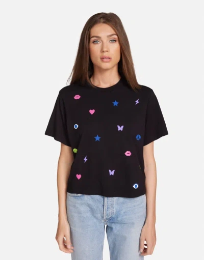 Lauren Moshi Rue Neon Stud Elements In Black