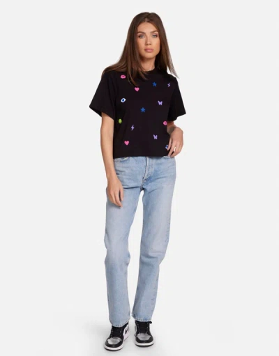 Lauren Moshi Rue Neon Stud Elements In Black