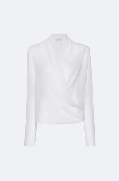 Lapointe Georgette Wrap Top In White