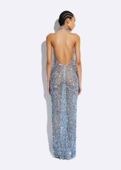 Lapointe Mesh Sequin Gown In Cloud