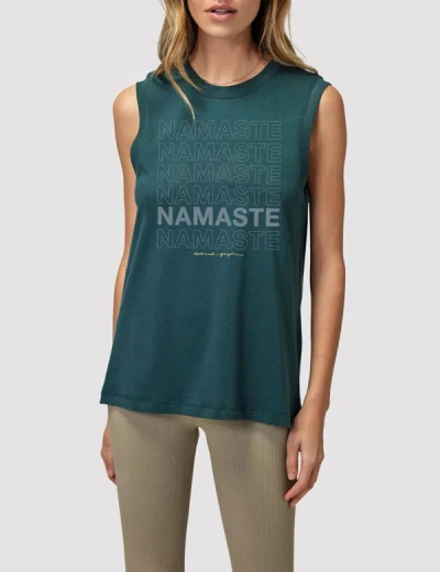 Shop Spiritual Gangster Namaste Irina Muscle Tank In Green