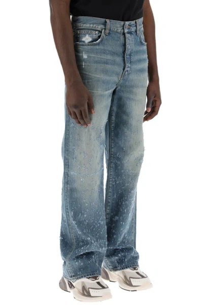 Shop Amiri Baggy Shotgun Jeans Bag In Blue