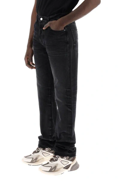 Shop Amiri Straight Cut Loose Jeans In Black