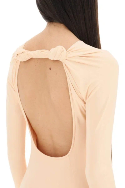 Shop Jil Sander Open-back Midi Dress With Knots In Pink