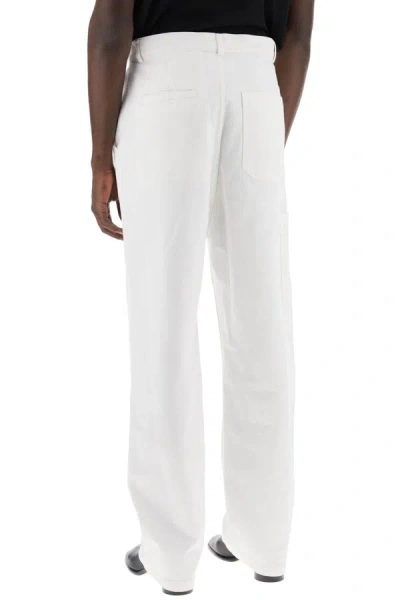 Shop Mm6 Maison Margiela Cotton Bull Pants In Eight Words In White