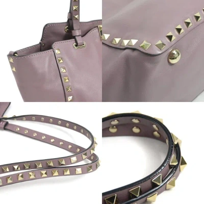 Shop Valentino Garavani Purple Leather Shoulder Bag ()