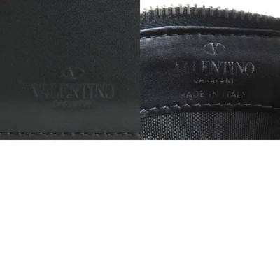 Shop Valentino Garavani Vltn Black Leather Wallet  ()
