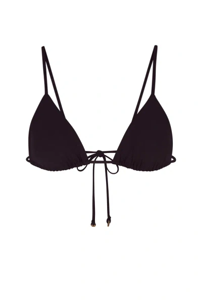 Shop Anemos String Triangle Bikini Top In Espresso