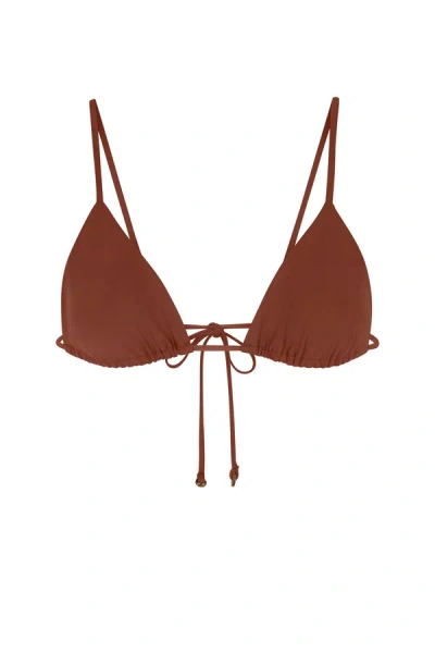 Shop Anemos String Triangle Bikini Top In Sienna