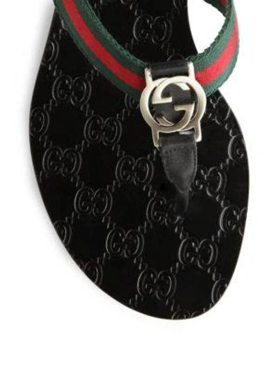 Shop Gucci Gg Thong Flats In Black Multi