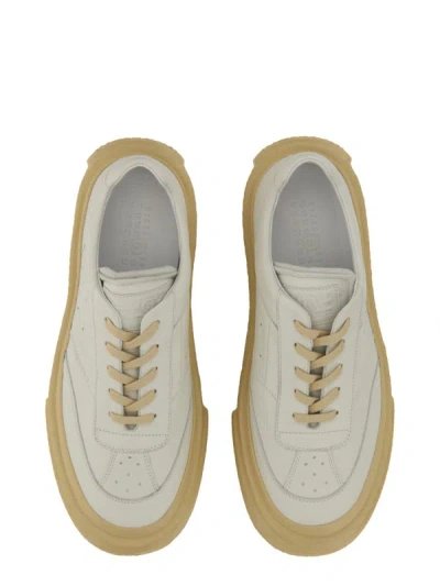 Shop Mm6 Maison Margiela Leather Sneaker In White