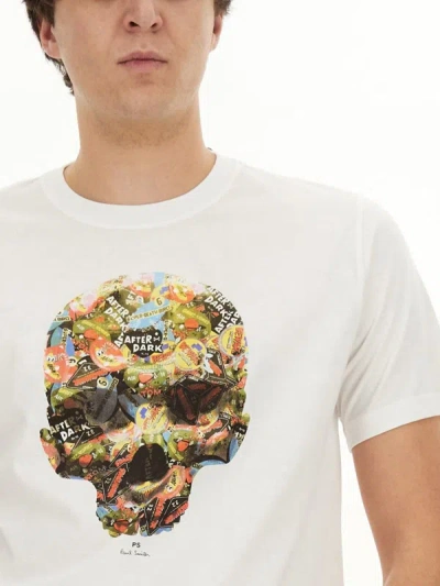 Shop Ps By Paul Smith Ps Paul Smith Skull Print T-shirt In White