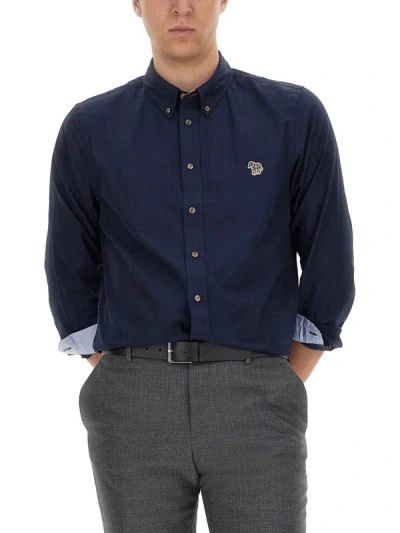 Shop Ps By Paul Smith Ps Paul Smith Shirt With Patch In Blue
