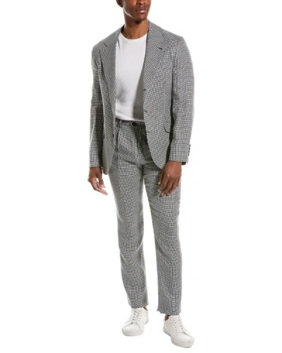 Shop Brunello Cucinelli 2pc Linen & Wool-blend Suit In Multi