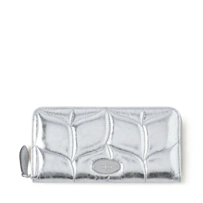 Shop Mulberry Softie 8 Credit Card Zip Purse In Silver