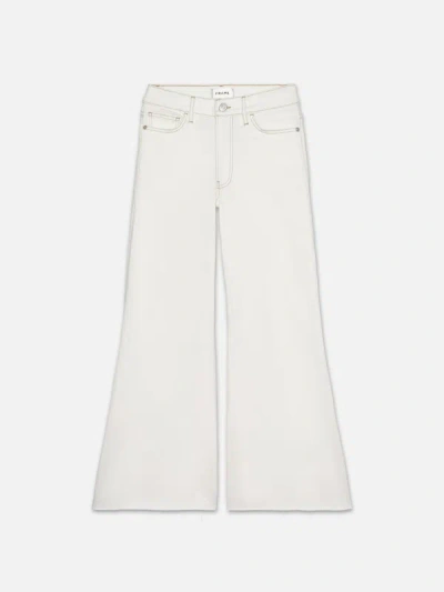 Shop Frame Le Palazzo Crop Wide Leg Jeans Au Natural Clean Denim In White