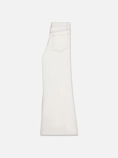 Frame Womens White Le Pixie Slim Palazzo Wide-leg High-rise Stretch Denim-blend Jeans In White