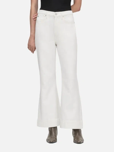 Shop Frame The Extreme Flare Ankle Jeans In White