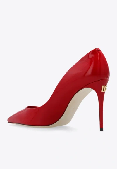 Shop Dolce & Gabbana Cardinale 90 Patent Leather Pumps In Red
