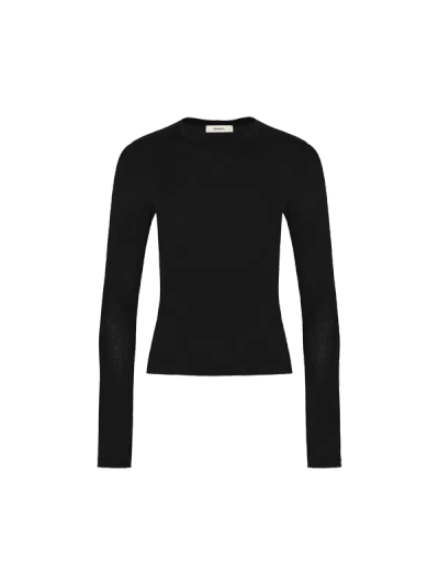 Pangaia Women's 365 Cotton-stretch Long-sleeved Top — Black In Black
